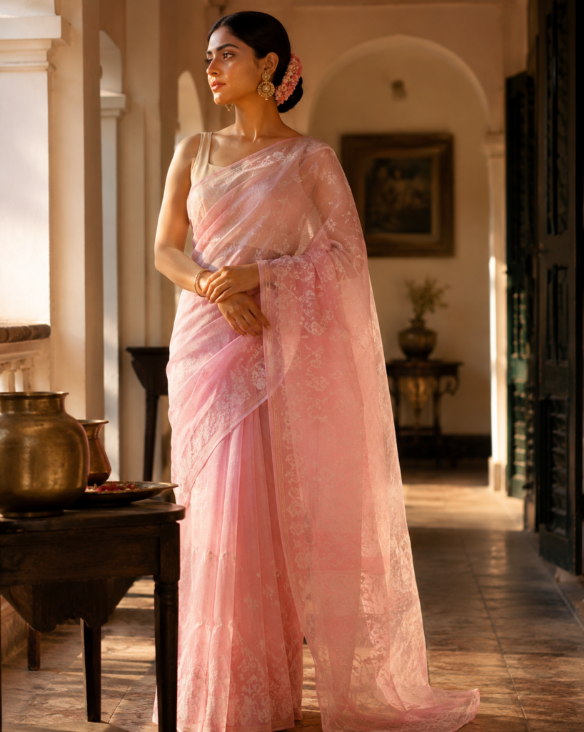 real handloom Jamdani sarees