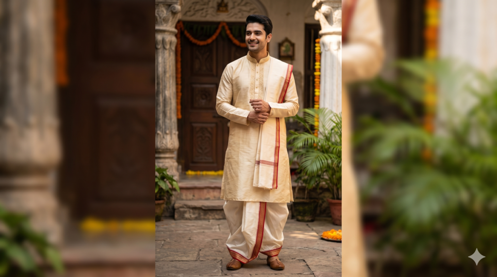 Garad Dhoti and Silk Panjabi gemini generated image s9hrgbs9hrgbs9hr