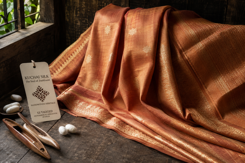 Jharkhand’s Kuchai Silk- Inside the History and Organic Weaves Jharkhand's GI-tagged Kuchai Silk.