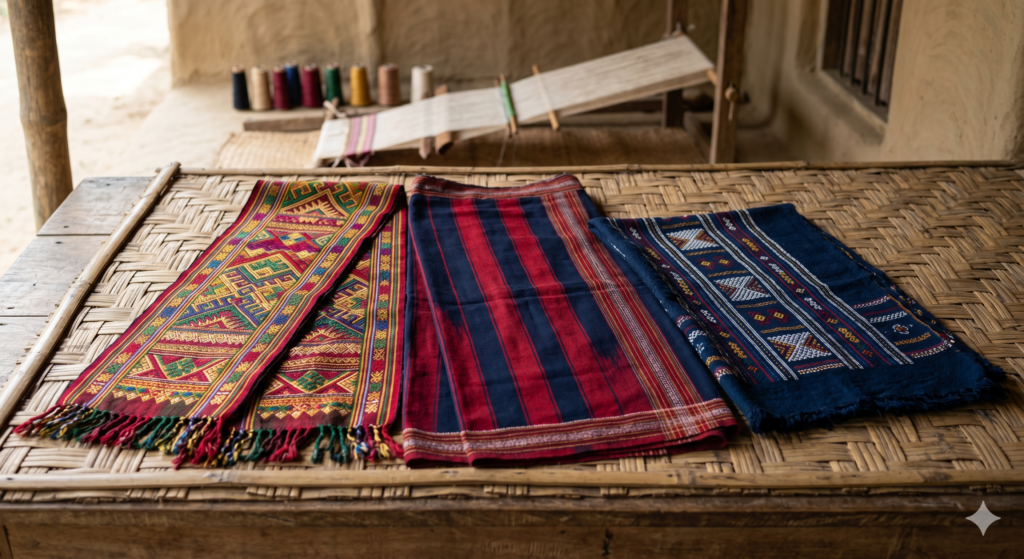 Authentic Tripura's Handloom: The Guide to Risa, Rignai-Pachra, and Chakma gemini generated image jx1u5ojx1u5ojx1u