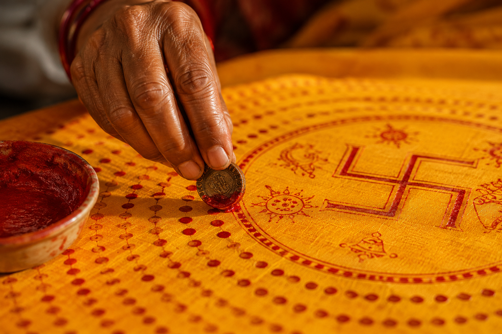 হিমালয়ের আশীর্বাদে রাঙা জাফরান: কুমাউনি রংওয়ালি পিছোড়া কুমাউনি রংওয়ালি পিছোড়া